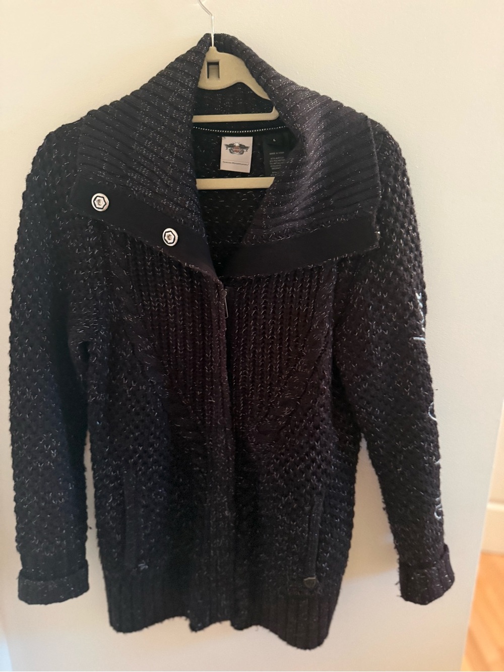 Harley-Davidson Black Knit zippered sweater